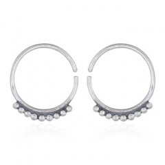 Bead Comb Silver Wire Drop Earrings