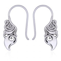 Abstract Silver Butterfly Wing Earrings