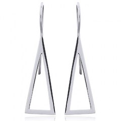 Cool Open Triangular Drop Earrings 925 Silver