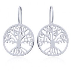 Sterling Silver Drop Earrings Twirling Branches Tree of Life