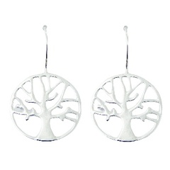 Sterling Silver Trees in Autumn Beatiful Casted Drop Earrings