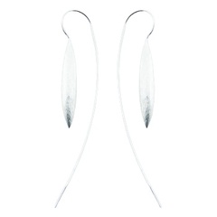 925 Sterling Silver Earrings Brushed Finish Marquise Shapes by BeYindi