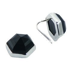 Hexagon Shaped High Fashion 925 Silver Gemstone Earrings
