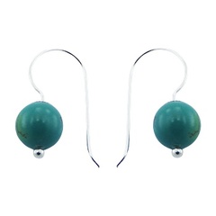 925 Sterling Silver Gemstone Earrings Cute Turquoise Beads
