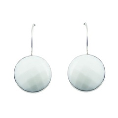 Faceted White Hydro Quartz Sterling Silver Drop Earrings by BeYindi 