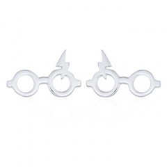 Thunder Glasses 925 Silver Stud Earrings by BeYindi