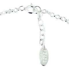 Sterling Silver Round Peace Charm Bracelet with Freshwater Pearl 2