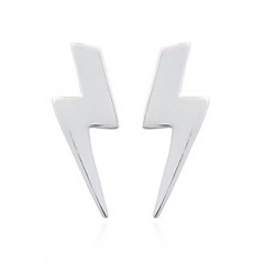925 Silver Sharped Thunder Stud Earrings by BeYindi