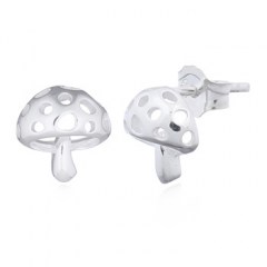 Amanita Mushroom Silver Plated 925 Stud Earrings