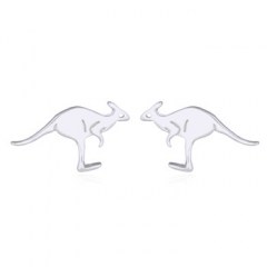 Jumping Kangaroo In Silver Plated Stud Earrings by BeYindi