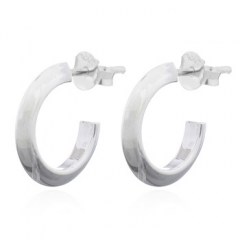 Triangular Circle Curve 925 Sterling Silver Stud Earrings by BeYindi
