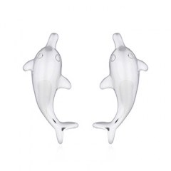 Charming Dolphin Silver Plated 925 Stud Earrings by BeYindi