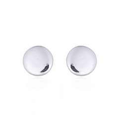 Tiny Round Disc Sterling Silver Stud Rhodium Plated Earrings