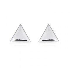 Triangle Plain Silver Stud Earrings by BeYindi