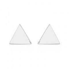 Little Plain Triangle Silver Stud Earrings by BeYindi