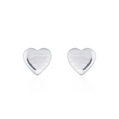 Tiny Plain Heart Silver Stud Earrings by BeYindi