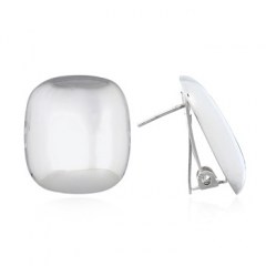 Irregular Square Shape Silver 925 Stud Clip Earrings by BeYindi