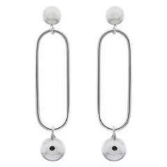 Oval Long Link Drop With Small Hanging Stud Earrings by BeYindi 