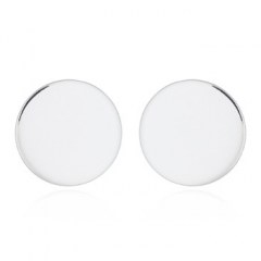 Plain Round Disc Sterling Silver Stud Earrings by BeYindi 