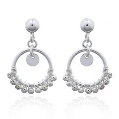 Chaindeller Beads Silver Stud Earrings
