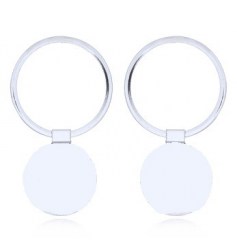 Sterling Silver Stud Earrings With Plain Disc