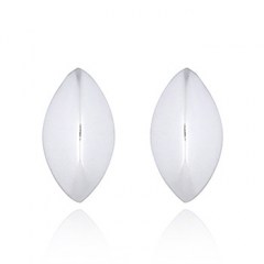 High Polished Marquoise Silver Stud Earrings by BeYindi 