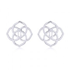 925 Celtic Flower Stud Silver Earrings by BeYindi