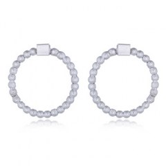 Polished Circle and Beads 925 Stud Earrings by BeYindi