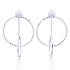 925 Dual Open Circle Loop Stud Earrings by BeYindi 