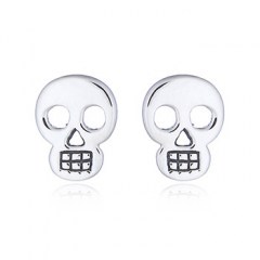 Sterling Silver Skull Head Gothic Stud Earrings by BeYindi