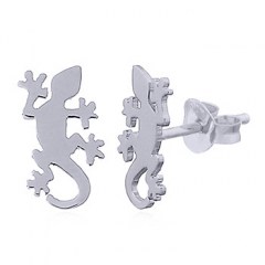 Gecko Lizard Sterling Silver Stud Earrings by BeYindi 