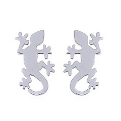 Gecko Lizard Sterling Silver Stud Earrings