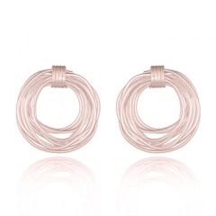 Wire Nest Rose Gold Stud Earring