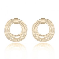 Wire Nest Yellow Gold Stud Earring by BeYindi