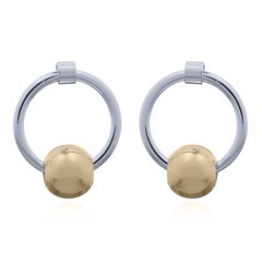 925 Hoop and Yellow Gold Plated Ball Stud Earring by BeYindi 