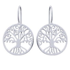 Exquisite detailed tree of life casted 925 sterling silver drop earrings by BeYindi