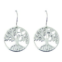 Exquisite detailed tree of life casted 925 sterling silver drop earrings by BeYindi 2