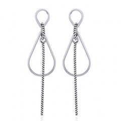 Open Teardrop Silver Studs Rope Ring and Bar by BeYindi