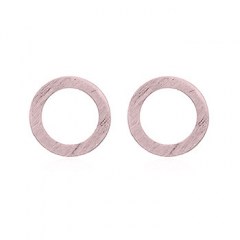 Brushed Silver 8mm Circle Studs Rose Gold Plated by BeYindi 