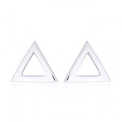 Polished Silver Triangle Stud Earrings by BeYindi 