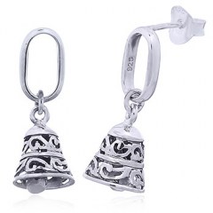 925 Silver Bell Stud Earrings