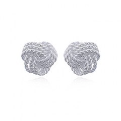 925 Silver Interlocking Circles Stud Earrings