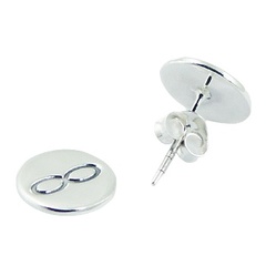 Polished Sterling Silver Discs Infinity Stud Earrings by BeYindi 2