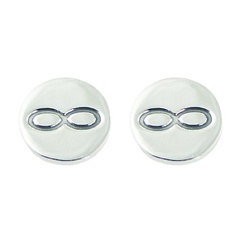 Polished Sterling Silver Discs Infinity Stud Earrings by BeYindi