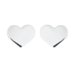 Polished Sterling Silver Heart Stud Earrings by BeYindi