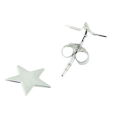 Polished Sterling Silver Star Stud Earrings by BeYindi 