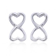 Casted Sterling Silver Infinity Love Stud Earrings
