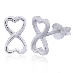 Casted Sterling Silver Infinity Love Stud Earrings by BeYindi 