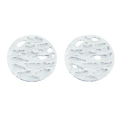 Brushed Casted 925 Silver Stud Earrings Multiple Ridges