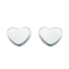 Dainty 925 Sterling Silver Concaved Heart Stud Earrings by BeYindi